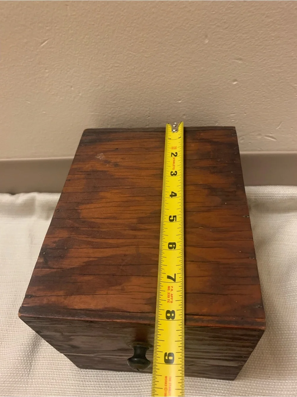 Antique Wooden Recipe/Letter Organizer Box Primitive Folk Art 8 Slots Farmhouse